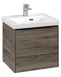 Villeroy und Boch Subway 3.0 Waschtisch-Unterschrank C580L1RK 47,3x42,9x40,75cm, mit LED/Griff Volcano black, stone oak