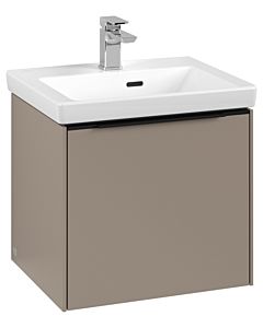 Villeroy und Boch Subway 3.0 Waschtisch-Unterschrank C580L1VM 47,3x42,9x40,75cm, mit LED/Griff Volcano black, taupe