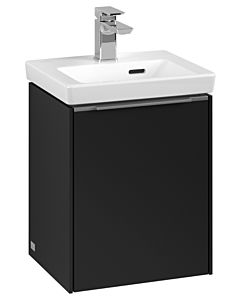 Villeroy und Boch Subway 3.0 Waschtisch-Unterschrank C58300VL 35,1x42,9x30,9cm, Schanier links/Griff Aluminium glänzend, volcano black