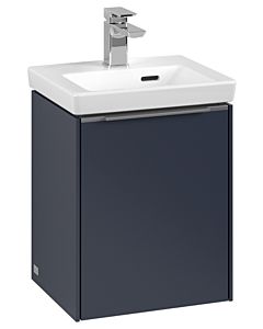 Villeroy und Boch Subway 3.0 Waschtisch-Unterschrank C58300VQ 35,1x42,9x30,9cm, Schanier links/Griff Aluminium glänzend, marine blue
