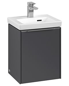 Villeroy und Boch Subway 3. 1930 vanity unit C58300VR 35.1x42.9x30.9cm, hinge left / handle aluminum glossy, graphite