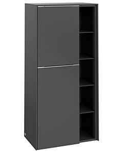 Villeroy und Boch Subway 3.0 Mittelschrank C59800VR 57,4x120x36,2cm, Schanier links/Griff Aluminium glänzend, graphite