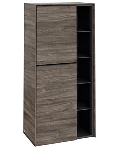 Villeroy und Boch Subway 3. 1930 center cabinet C59801RK 57.4x120x36.2cm, hinge left / handle Volcano black, stone oak