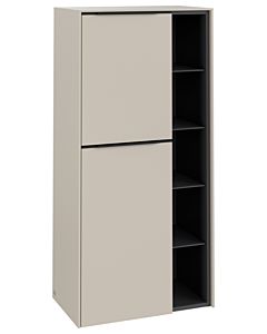 Villeroy und Boch Subway 3. 1930 center cabinet C59801VN 57.4x120x36.2cm, hinge left / handle Volcano black, cashmere gray