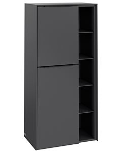 Villeroy und Boch Subway 3.0 Mittelschrank C59801VR 57,4x120x36,2cm, Schanier links/Griff Volcano black, graphite