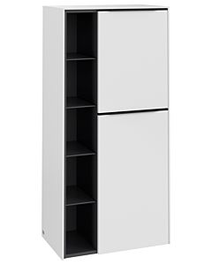 Villeroy und Boch Subway 3.0 Mittelschrank C59901VF 57,4x120x36,2cm, Schanier rechts/Griff Volcano black, pure white