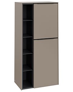 Villeroy und Boch Subway 3.0 Mittelschrank C59901VM 57,4x120x36,2cm, Schanier rechts/Griff Volcano black, taupe