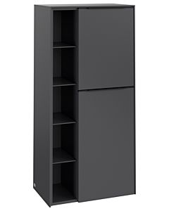 Villeroy und Boch Subway 3.0 Mittelschrank C59901VR 57,4x120x36,2cm, Schanier rechts/Griff Volcano black, graphite