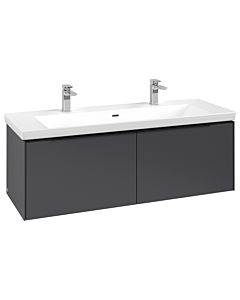 Villeroy und Boch Subway 3. 1930 vanity unit C601L1VR 127.2x42.9x47.8cm, with LED / handle Volcano black, graphite