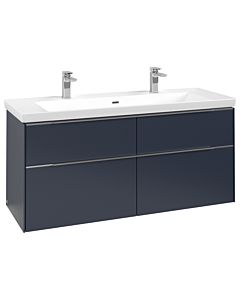 Villeroy und Boch Subway 3.0 Waschtisch-Unterschrank C602L0VQ 127,2x57,6x47,8cm, mit LED/Griff Aluminium glänzend, marine blue