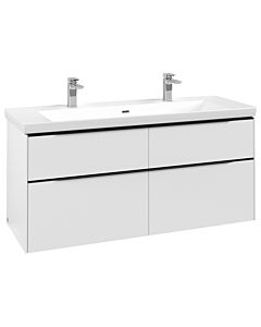 Villeroy und Boch Subway 3.0 Waschtisch-Unterschrank C602L1VF 127,2x57,6x47,8cm, mit LED/Griff Volcano black, pure white