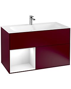 Villeroy und Boch Finion Villeroy und Boch F030GFHB 99,6x59,1x49,8cm, étagère à gauche Laque blanc brillant, Peony Matt