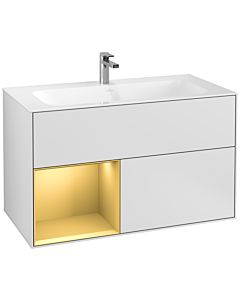 Villeroy und Boch Finion Villeroy und Boch Finion F030HFMT 99.6x59.1x49.8cm, shelf left gold matt, white matt lacquer