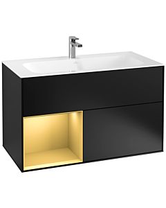 Villeroy und Boch Finion Villeroy und Boch Finion F030HFPD 99.6x59.1x49.8cm, shelf left gold matt, black matt lacquer