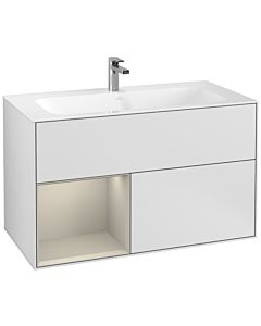 Villeroy und Boch Finion Villeroy und Boch Finion F030HHMT 99.6x59.1x49.8cm, shelf left Sand Matt Lacquer , white matt lacquer