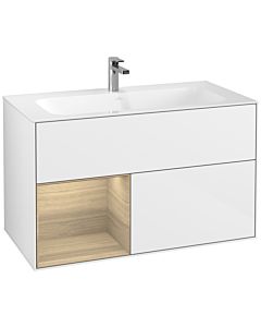 Villeroy und Boch Finion Villeroy und Boch F030PCGF 99,6x59,1x49,8cm, étagère à gauche Oak Veneer , laqué blanc brillant