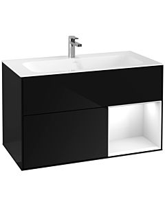 Villeroy und Boch Finion Villeroy und Boch Finion F040GFPH 99.6x59.1x49.8cm, shelf on the right Glossy white lacquer, Glossy Black Lacquer