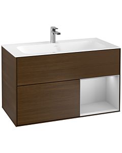 Villeroy und Boch Finion Villeroy und Boch Finion F040GJGN 99.6x59.1x49.8cm, shelf on the right light gray matt, walnut veneer