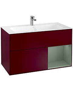 Villeroy und Boch Finion Villeroy und Boch F040GMHB 99,6x59,1x49,8cm, étagère à droite Olive Matt Lacquer , Peony Matt