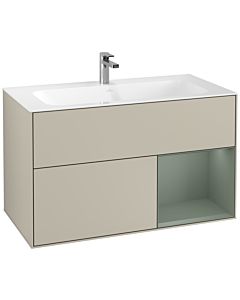 Villeroy und Boch Finion Villeroy und Boch F040GMHH 99,6x59,1x49,8cm, étagère à droite Olive Matt Lacquer , Sand Matt Lacquer