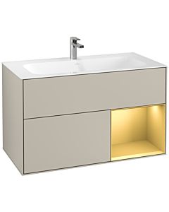 Villeroy und Boch Finion Villeroy und Boch Finion F040HFHH 99.6x59.1x49.8cm, shelf on the right gold matt, Sand Matt Lacquer