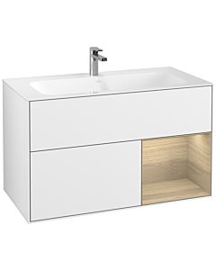Villeroy und Boch Finion Villeroy und Boch F040PCGF 99,6x59,1x49,8cm, étagère à droite Oak Veneer , laqué blanc brillant
