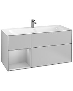 Villeroy und Boch Finion Waschtischunterschrank F060GJGJ 119,6x59,1cm, Regal links Light grey matt, Light grey matt