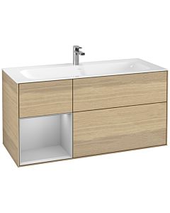 Villeroy und Boch Finion Waschtischunterschrank F060GJPC 119,6x59,1cm, Regal links Light grey matt, Oak Veneer