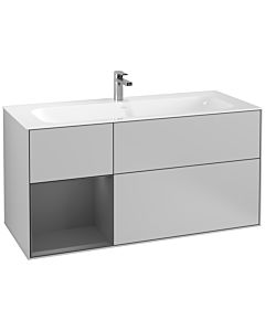 Villeroy und Boch Finion Waschtischunterschrank F060GKGJ 119,6x59,1cm, Regal links Anthracite matt, Light grey matt