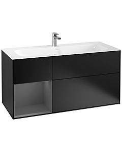 Villeroy und Boch Finion Villeroy und Boch F060GKPD 119,6x59,1cm, étagère gauche anthracite mat, laqué noir mat