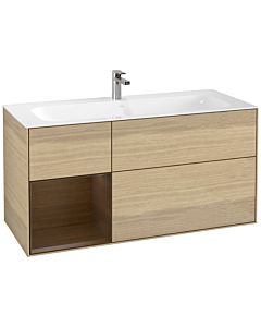 Villeroy und Boch Finion Waschtischunterschrank F060GNPC 119,6x59,1cm, Regal links Walnut veneer, Oak Veneer