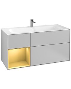 Villeroy und Boch Finion Waschtischunterschrank F060HFGJ 119,6x59,1cm, Regal links Gold matt, Light grey matt