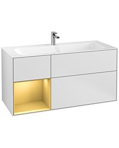 Villeroy und Boch Finion Waschtischunterschrank F060HFMT 119,6x59,1cm, Regal links Gold matt, White matt lacquer