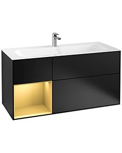 Villeroy und Boch Finion Villeroy und Boch F060HFPD 119,6x59,1cm, étagère gauche or mat, laqué noir mat