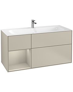 Villeroy und Boch Finion Waschtischunterschrank F060HHHH 119,6x59,1cm, Regal links Sand Matt Lacquer, Sand Matt Lacquer