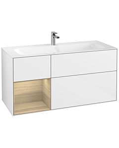 Villeroy und Boch Finion Villeroy und Boch F060PCGF 119,6x59,1cm, étagère gauche Oak Veneer , laqué blanc brillant