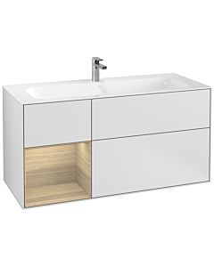 Villeroy und Boch Finion Waschtischunterschrank F060PCMT 119,6x59,1cm, Regal links Oak Veneer, White matt lacquer