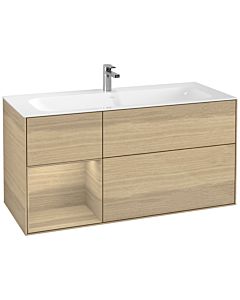 Villeroy und Boch Finion Waschtischunterschrank F060PCPC 119,6x59,1cm, Regal links Oak Veneer, Oak Veneer
