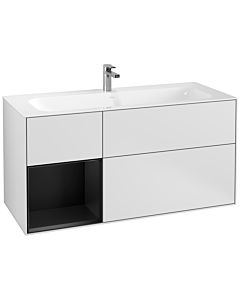 Villeroy und Boch Finion Waschtischunterschrank F060PDMT 119,6x59,1cm, Regal links Black matt lacquer, White matt lacquer