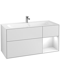 Villeroy und Boch Finion Waschtischunterschrank F070GFMT 119,6x59,1cm, Regal rechts Glossy white lacquer, White matt lacquer