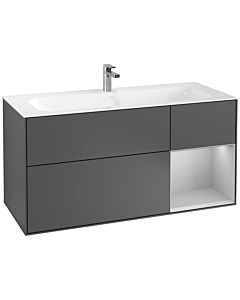 Villeroy und Boch Finion Villeroy und Boch F070GJGK 119,6x59,1cm, étagère à droite gris clair mat, anthracite mat