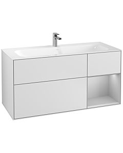 Villeroy und Boch Finion Waschtischunterschrank F070GJMT 119,6x59,1cm, Regal rechts Light grey matt, White matt lacquer