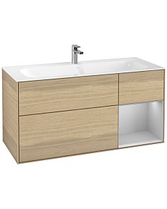 Villeroy und Boch Finion Waschtischunterschrank F070GJPC 119,6x59,1cm, Regal rechts Light grey matt, Oak Veneer