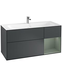 Villeroy und Boch Finion Waschtischunterschrank F070GMHG 119,6x59,1cm, Regal rechts Olive Matt Lacquer, Midnight Blue Matt Lacquer