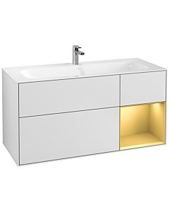 Villeroy und Boch Finion Villeroy und Boch F070HFMT 119,6x59,1cm, étagère droite or mat, laqué blanc mat