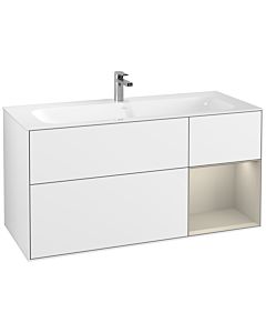 Villeroy und Boch Finion Villeroy und Boch F070HHGF 119,6x59,1cm, étagère à droite Sand laqué blanc mat brillant