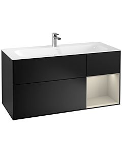 Villeroy und Boch Finion Waschtischunterschrank F070HHPD 119,6x59,1cm, Regal rechts Sand Matt, Black matt lacquer