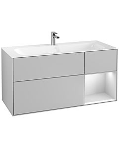 Villeroy und Boch Finion Waschtischunterschrank F070MTGJ 119,6x59,1cm, Regal rechts White matt lacquer, Light grey matt