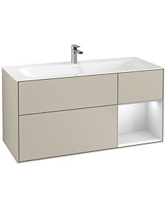 Villeroy und Boch Finion Waschtischunterschrank F070MTHH 119,6x59,1cm, Regal rechts White matt lacquer, Sand Matt Lacquer