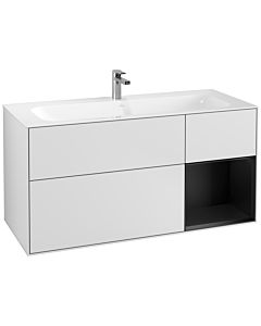 Villeroy und Boch Finion Villeroy und Boch F070PDMT 119,6x59,1cm, étagère à droite laqué noir mat, laqué blanc mat